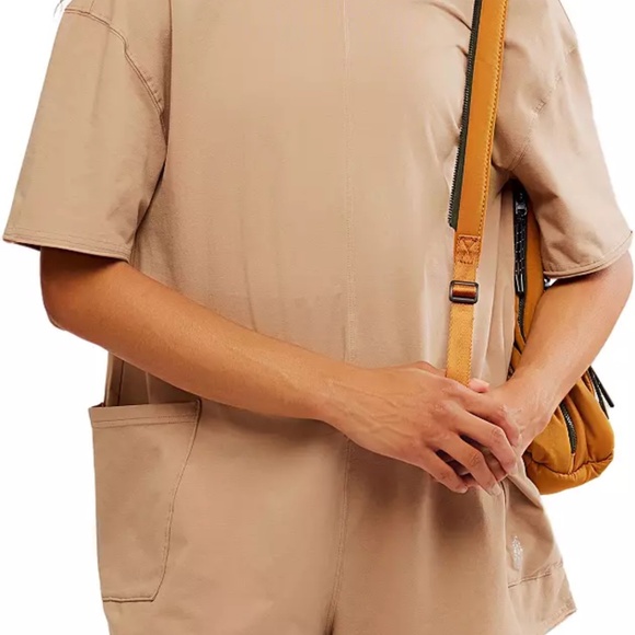 NWT FP Movement Hot Shot Tee Romper - Mocha Latte - Picture 3 of 3